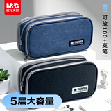 晨光（M&G）大容量笔袋多功能男孩款文具盒高颜值ins风铅笔盒简约小学生初高中生学霸笔盒 黑色APB932QAA