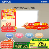 欧普照明（OPPLE）led石膏板吊顶595*595商用办公超薄高显色平板灯面板灯厨卫灯 48W 白光