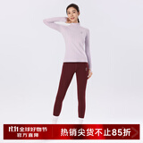 马孔多（macondo）跑步圆领加绒打底套装4代保暖男女款训练马拉松速干运动套装 轻柔薰衣草 女款 XS 女