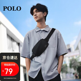 POLO胸包男士运动挎包男休闲斜挎包轻便腰包男通勤手机包休闲单肩小包