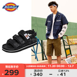 Dickies凉鞋男鞋夏季轻便凉拖鞋男士户外沙滩鞋潮流休闲情侣鞋 黑色（男女款） 41