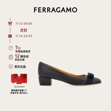 菲拉格慕（Ferragamo）女士黑色Vara蝴蝶结高跟鞋 0775750_1D _ 65 礼物送女友