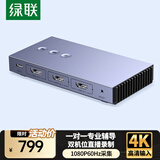 绿联HDMI双路视频采集卡4K高清输入 多录双机位直播2路适用Switch/PS5手机电脑相机游戏抖音录制80688