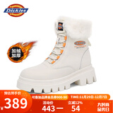 Dickies女士雪地靴女靴加绒马丁靴加厚保暖棉靴高帮休闲靴子 米色 37 