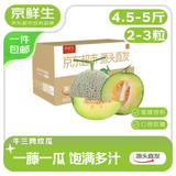 京鲜生 海南蜜蜂授粉网纹蜜瓜 净重4.5-5斤 2-3粒 源头直发包邮