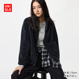 优衣库女装男装长绒摇粒绒拉链茄克/长袖外套夹克冬新款479611 09 黑色 3XL