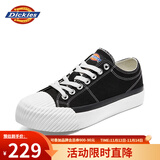 Dickies帆布鞋男低帮情侣鞋潮流休闲鞋板鞋学生男饼干鞋 黑色 38