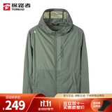 探路者（TOREAD）防晒衣男女春夏新款户外防紫外线轻薄透气防晒皮肤衣外套 灰湖绿 男 M