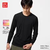 优衣库男装HEATTECH圆领T恤9分袖保暖衣秋衣内衣479428 479428/09黑色 2XL