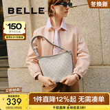 百丽包包女包秋新商场同款质感通勤单肩斜挎水桶包X7057CX4 米色 F