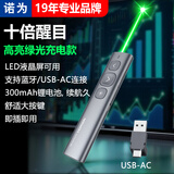 诺为大功率绿光PPT翻页笔可蓝牙教师用遥控多媒体无线演示器适用教学课件演讲指示笔N95 Plus BLE 双头