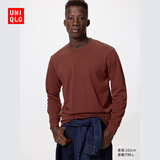 优衣库男装女装柔软圆领T恤/休闲长袖上衣25秋冬新款479783 37 栗色 M /170/92A