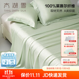 太湖雪枕套一对装A类100%兰精天丝面料莱赛尔抗菌床单隔脏被单 春竹绿床单【245x250cm】 A类抗菌100%天丝面料 48cm*74cm