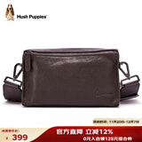 暇步士（Hush Puppies）斜挎包单肩包头层牛皮男大容量复古邮差小挎包休闲简约生日礼物