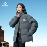 准者短款运动棉服男式春季新款立领防寒保暖羽绒棉衣潮流拉链休闲外套 灰色【男女同款】 XL