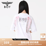 BOY LONDON【繁花】潮牌情侣款短袖樱花翅膀花卉印花T恤N01712 白色 S