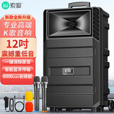 索爱（soaiy）12吋广场舞音响大功率便携式户外重低音蓝牙k歌专用大音量移动拉杆音箱室外演出双话筒SA-T20