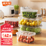 禧天龙冰箱保鲜盒食品级冰箱收纳盒密封盒蔬菜水果冷冻盒6件套