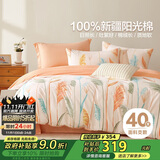 博洋家纺床上用品四件套纯棉被套床单100%棉套件全棉被罩1.8米床