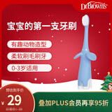 布朗博士幼儿训练牙刷 0-3岁软毛护龈款 清洁口腔防蛀牙启蒙（大象蓝）