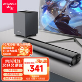 山水（SANSUI） P300无线蓝牙音箱大音量复古桌面小音响便携式电脑音响重低音炮家用客厅播放器带闹钟 91S【电竞旗舰版】