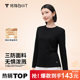 拇指白小T【李乃文三防T】二代长袖t恤男士2025秋冬纯棉t恤女白小丅打底衫 三防-黑色女款 L