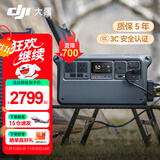 大疆户外电源DJI Power 2000/1000v2  2度电/1度电220V 2600W大功率露营车载应急备用移动储能太阳能 2600W Power1000v2 1度电 官方标配