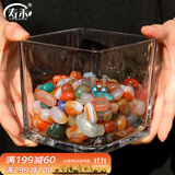 寿禾 玻璃瓶水培植物桌面盆栽加厚透明插花瓶 12*12cm方形水培玻璃瓶