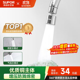 苏泊尔（SUPOR）360°万向旋转厨房水龙头防溅水神器延伸器起泡器全铜增压水嘴S