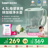 倍世（BWT）净水壶滤水器母婴家用净水器 4.3L大容量进口锌加镁滤芯过滤水壶套装小巧便捷过滤壶 1壶6芯（母婴半年装）【锌加镁】