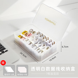 小帮手手机数据线收纳盒桌面充电器电线盒电源线整理神器小盒 透白色含理线带10条+标签贴10张