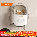 优勤（YOUQIN）筷子收纳盒厨房筷子筒置物架墙上壁挂式家用沥水勺子桶筷笼篓 象牙白筷子筒【带盖防尘】