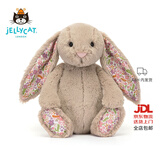 Jellycat害羞乳白色邦尼兔动物毛绒玩偶安抚玩偶娃娃生日新婚礼物 花布米色邦尼兔（派朵尔） Medium