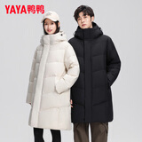 鸭鸭（YAYA）反季羽绒服男女同款冬季长款过膝加长加厚情侣款极寒外套新国标D 黑色-YE5B70679L8 M