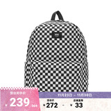 VANS范斯官方 男女情侣背包双肩包黑色棋盘格 黑色 均码
