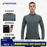 迪卡侬（DECATHLON）冬季内搭速干长袖t恤男训练服运动速干衣健身跑步上衣RUNM 青松绿（速干无绒款+手表视窗） L