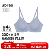 ubras[虞书欣同款]夹心软支撑光面小胸聚拢女无痕内衣隐形无钢圈文胸罩 【背勾款】奶盐蓝色 S 70A/70B