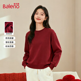 班尼路（Baleno）红色卫衣女加绒保暖大码长袖女2026马年本命年衣服新年内搭上衣女