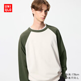 优衣库男装女装情侣装插肩袖卫衣/长袖运动衫481180 56 橄榄色 M /170/92A