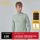 卡宾（CABBEEN）【字母刺绣】卡宾男装高领保暖毛衣2023冬新款简约通勤内搭羊毛衫 粉绿色08 M 48/170