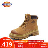 Dickies女士马丁靴高帮时尚情侣靴百搭工装靴女 土黄 女款-35 