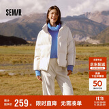 森马（Semir）森马羽绒服女短款立领撞色三防保暖通勤外套24冬新款109724113012