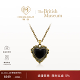 MONOLOGUE独白大英博物馆足金复古黄金黑桃心爱心吊坠生日礼物高级经典送女 MR655  大版-黑桃心吊坠
