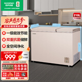 容声（Ronshen）210升冰柜家用大容量小冷藏大冷冻双温冷柜一级能效厨房顶开门卧式冰箱BCD-210MSA国家补贴