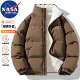 NASA MARVEL棉衣男冬季棉服男情侣装外套面包服加厚宽松百搭休闲 咖啡 4XL
