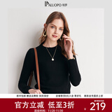 帕罗（PALUOPO）女士纯色毛衣圆领套头长袖打底衫时尚厚款秋冬新款毛衫休闲显瘦针 黑色 M 100