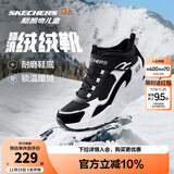 Skechers斯凯奇儿童秋冬休闲男女童二棉鞋轻质加绒保暖靴405222L/302583L 女童/黑色/白色/BKW 36