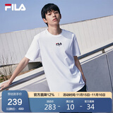 FILA斐乐官方短袖T恤男2025年夏季时尚纯棉圆领透气男士运动t恤针织衫