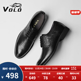 VOLO犀牛男鞋商务正装皮鞋冬季男士内增高透气德比鞋 黑色 42