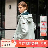 思凯乐（SCALER）户外三合一冲锋衣男女防风防雨加绒加厚保暖可拆卸徒步登山服外套 【基础款】砾石灰-女 XXL